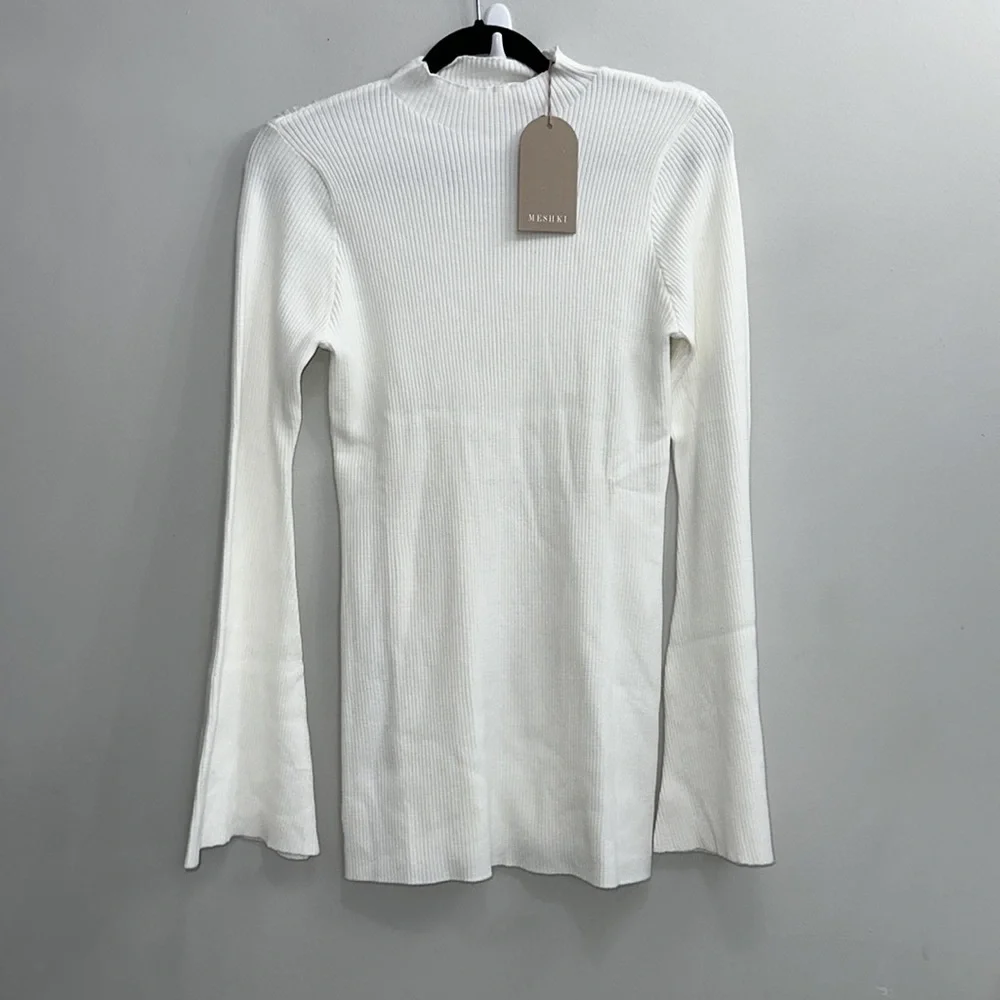 MESHKI Jovie Oversized Knit Jumper - Off White_5